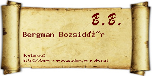 Bergman Bozsidár névjegykártya